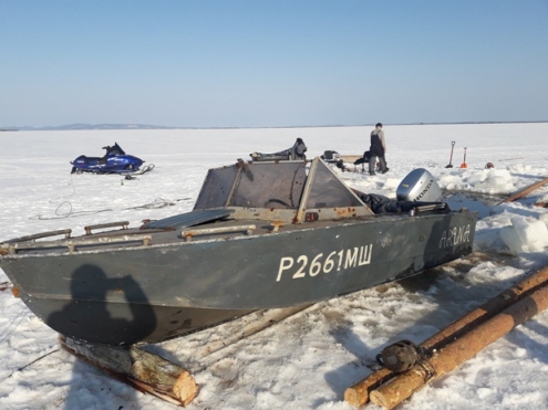 Поиск и подъём затонувшей лодки Прогресс-4 на озере Ковдозеро - Фотографии